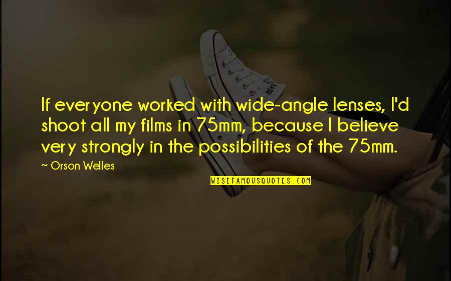 John Dickson Carr Quotes By Orson Welles: If everyone worked with wide-angle lenses, I'd shoot John Dickson Carr Quotes By Orson Welles: If everyone worked with wide-angle lenses, I'd shoot