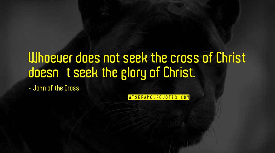 John Doe Quotes By John Of The Cross: Whoever does not seek the cross of Christ