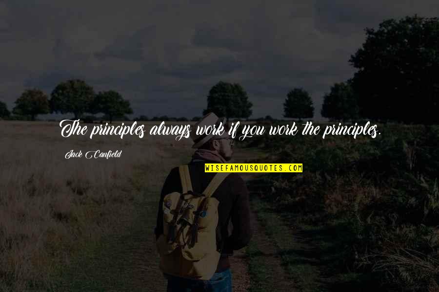 John Douglas Quotes By Jack Canfield: The principles always work if you work the John Douglas Quotes By Jack Canfield: The principles always work if you work the