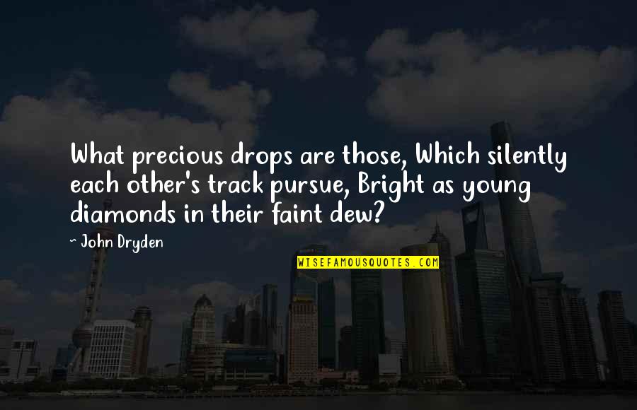 John Dryden Quotes By John Dryden: What precious drops are those, Which silently each