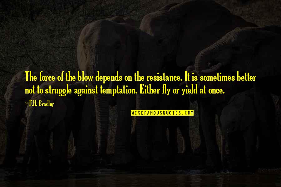 John Dwyer Quotes By F.H. Bradley: The force of the blow depends on the John Dwyer Quotes By F.H. Bradley: The force of the blow depends on the