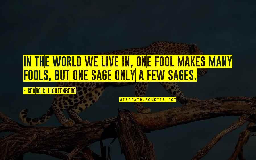 John Elliott Quotes By Georg C. Lichtenberg: In the world we live in, one fool