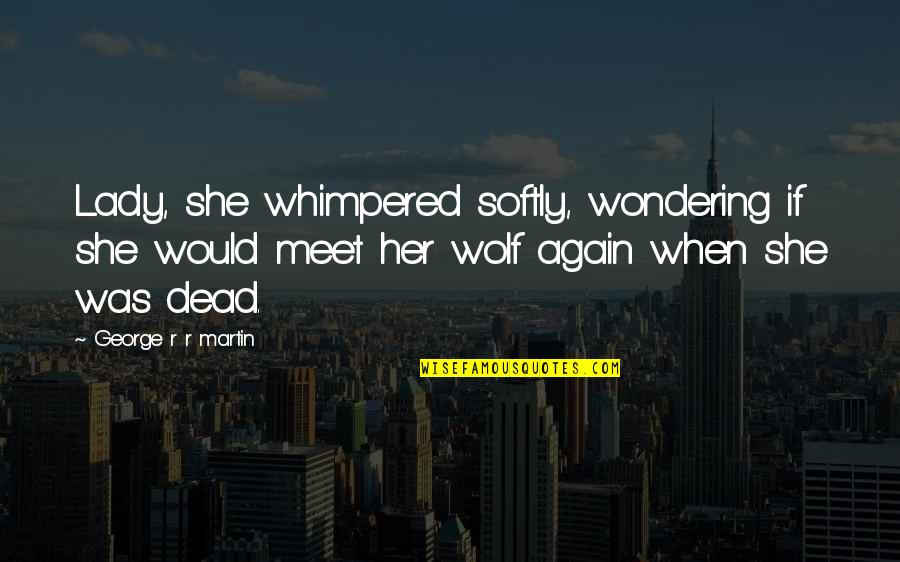 John F Kennedy From Other People Quotes By George R R Martin: Lady, she whimpered softly, wondering if she would