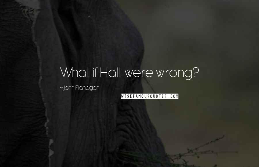 John Flanagan quotes: What if Halt were wrong?