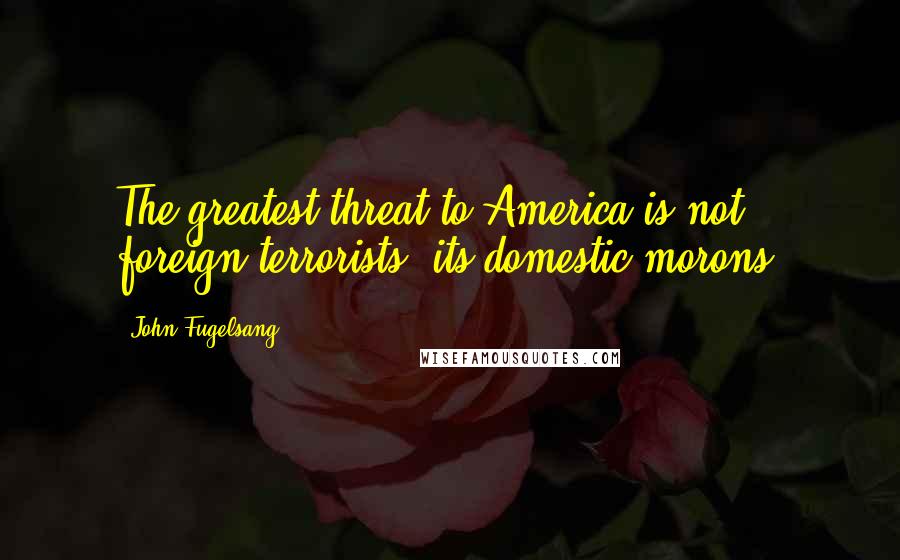 John Fugelsang quotes: The greatest threat to America is not foreign terrorists, its domestic morons.