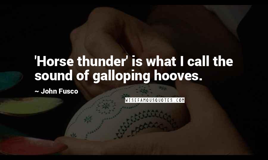 John Fusco quotes: 'Horse thunder' is what I call the sound of galloping hooves.