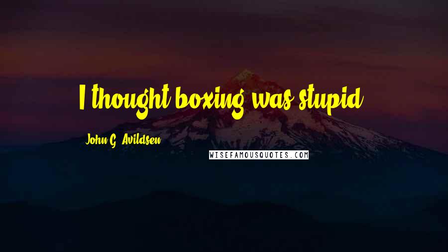 John G. Avildsen quotes: I thought boxing was stupid.
