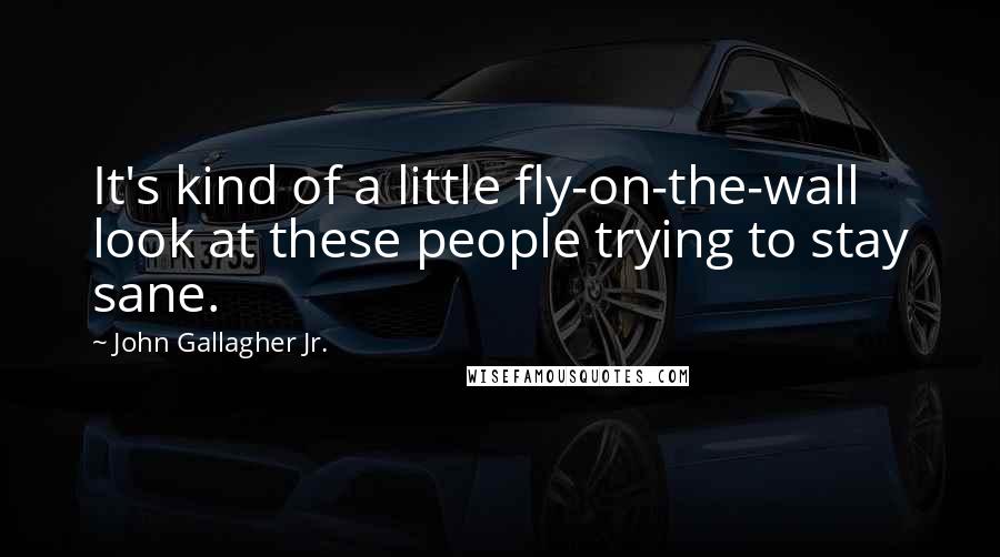 John Gallagher Jr. quotes: It's kind of a little fly-on-the-wall look at these people trying to stay sane.