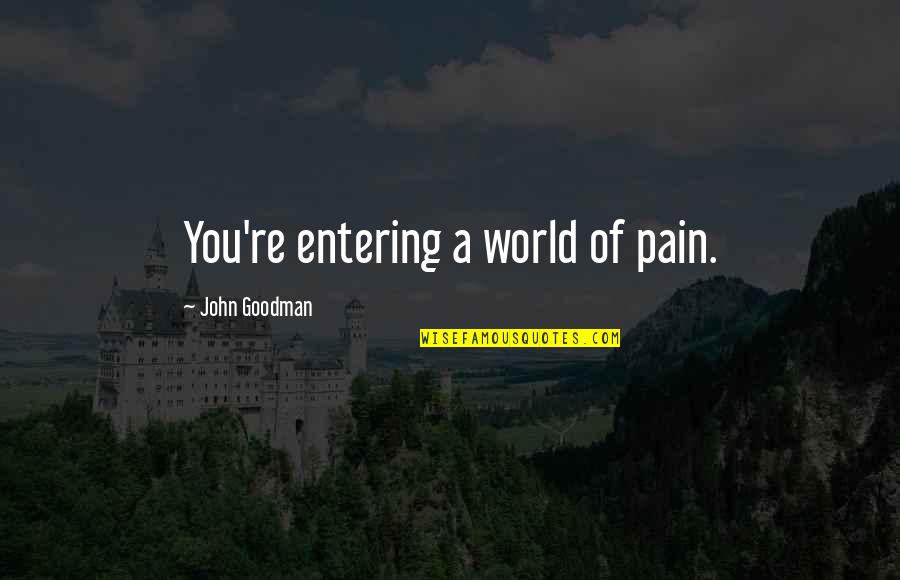 John Goodman Quotes By John Goodman: You're entering a world of pain.