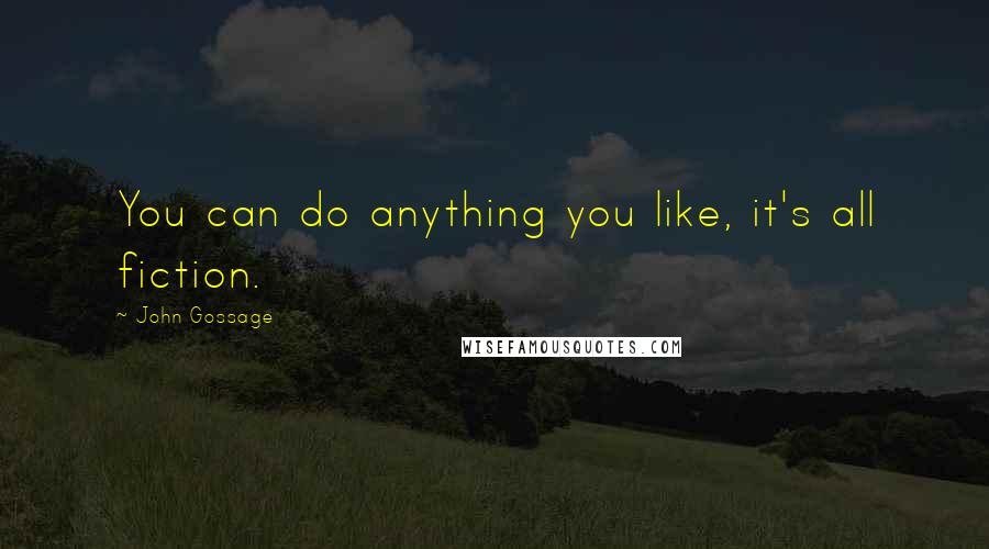 John Gossage quotes: You can do anything you like, it's all fiction.