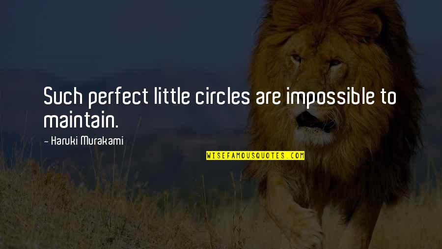 John Gottman Emotional Intelligence Quotes By Haruki Murakami: Such perfect little circles are impossible to maintain.