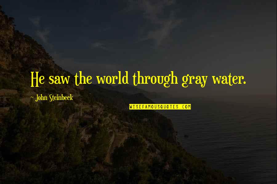 John Gray Quotes By John Steinbeck: He saw the world through gray water.