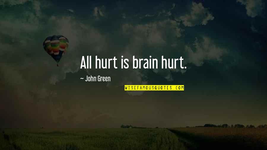 John Green All Quotes By John Green: All hurt is brain hurt.
