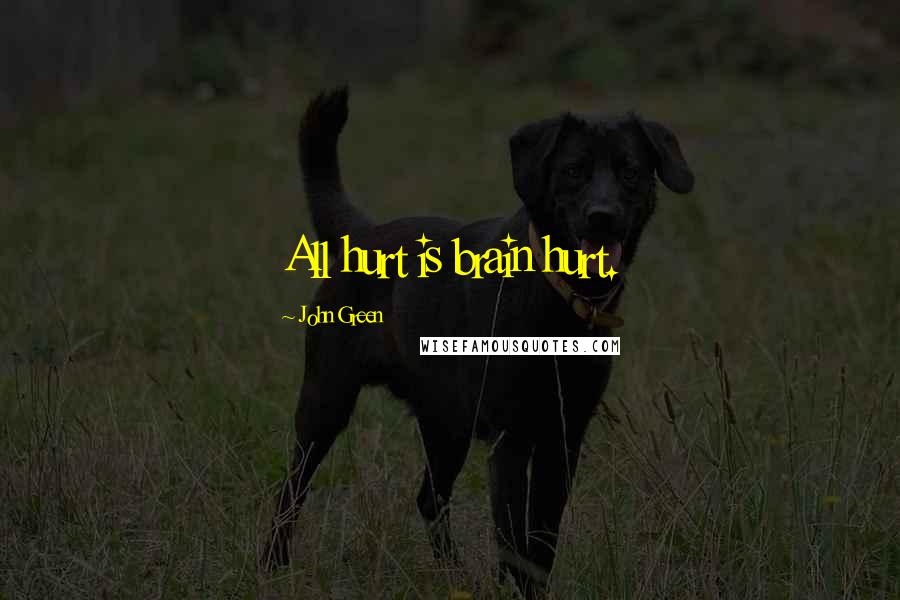 John Green quotes: All hurt is brain hurt.