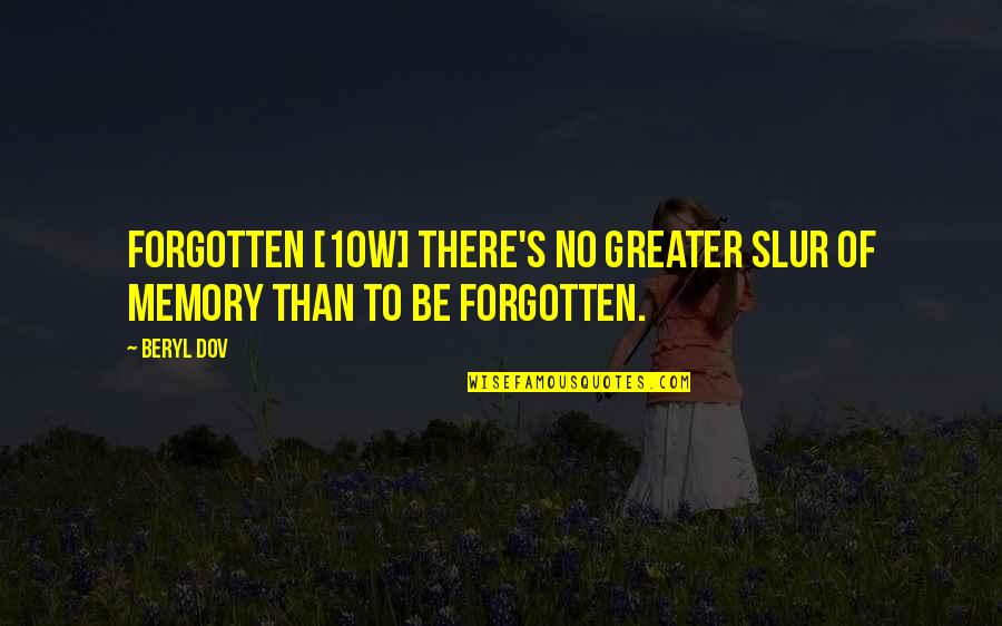 John Green This Star Won't Go Out Quotes By Beryl Dov: Forgotten [10w] There's no greater slur of memory