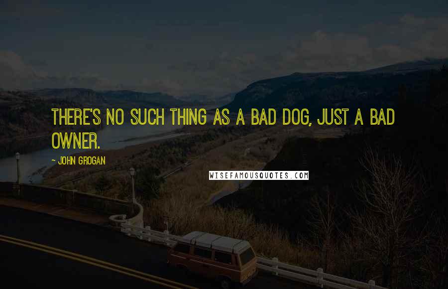 John Grogan quotes: There's no such thing as a bad dog, just a bad owner.