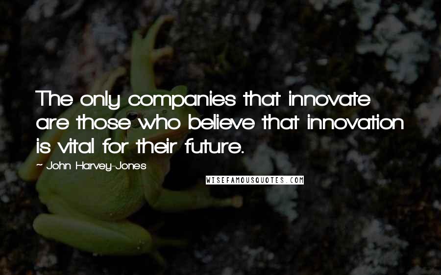 John Harvey-Jones quotes: The only companies that innovate are those who believe that innovation is vital for their future.