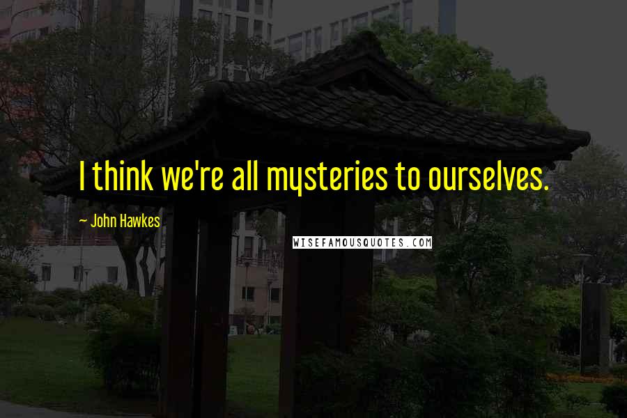 John Hawkes quotes: I think we're all mysteries to ourselves.