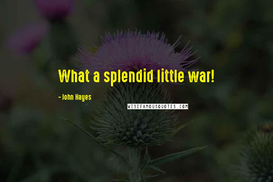 John Hayes quotes: What a splendid little war!