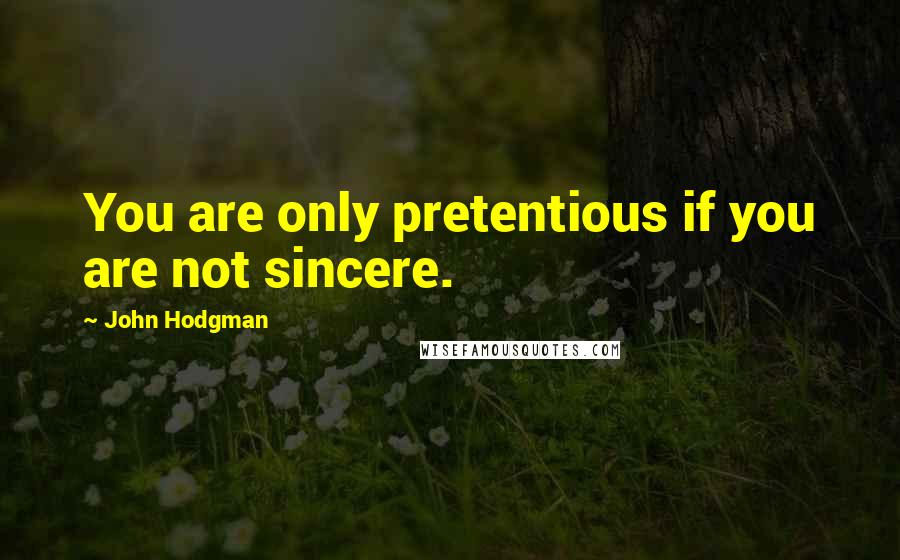 John Hodgman quotes: You are only pretentious if you are not sincere.