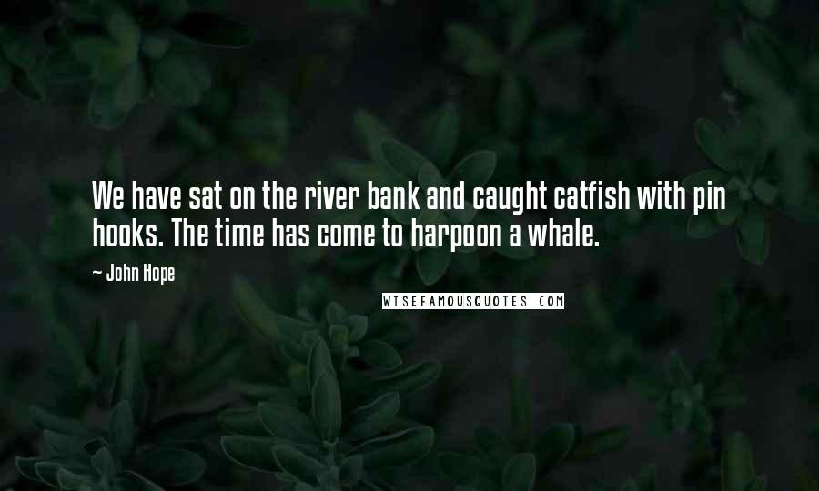 John Hope quotes: We have sat on the river bank and caught catfish with pin hooks. The time has come to harpoon a whale.