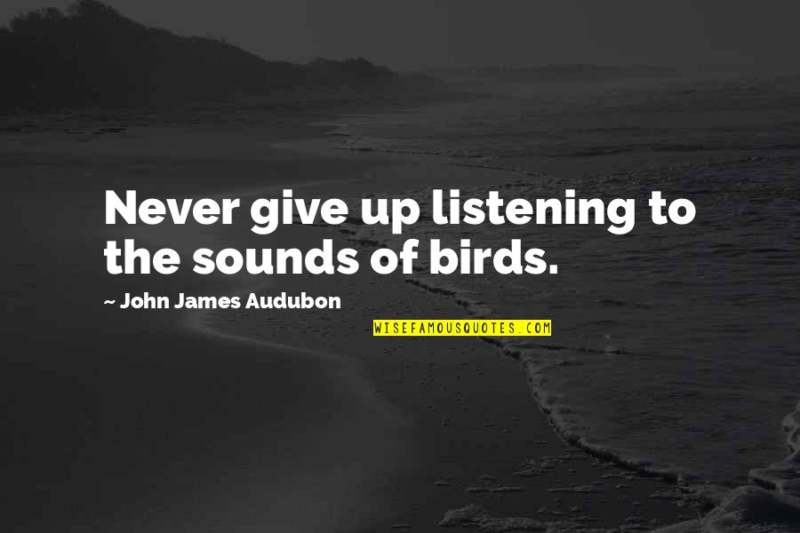 John J Audubon Quotes By John James Audubon: Never give up listening to the sounds of