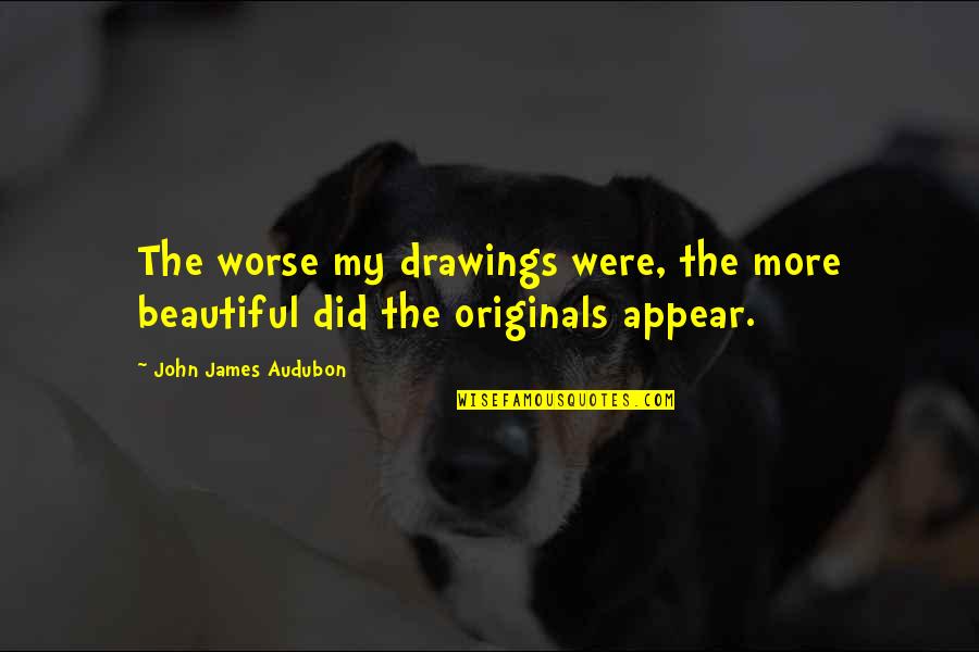 John J Audubon Quotes By John James Audubon: The worse my drawings were, the more beautiful