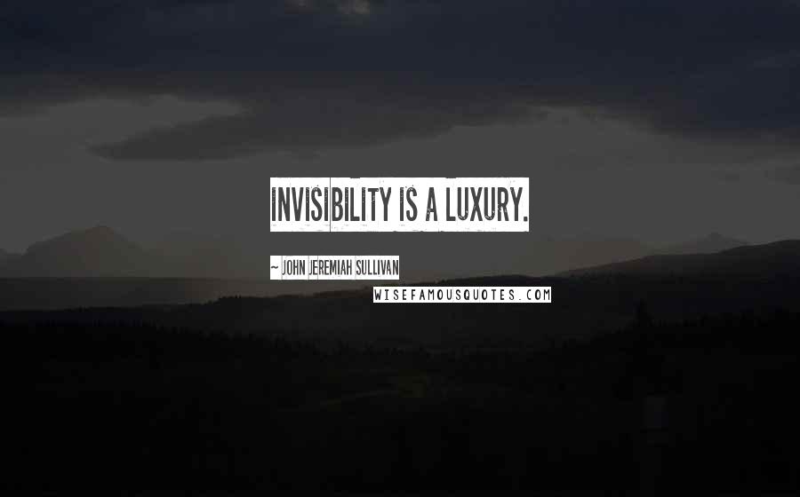 John Jeremiah Sullivan quotes: invisibility is a luxury.