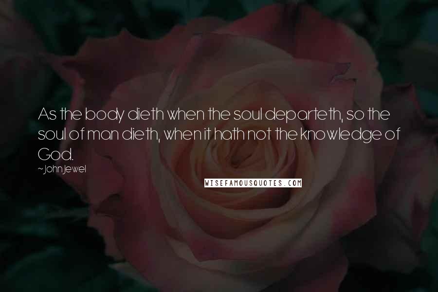 John Jewel quotes: As the body dieth when the soul departeth, so the soul of man dieth, when it hath not the knowledge of God. John Jewel quotes: As the body dieth when the soul departeth, so the soul of man dieth, when it hath not the knowledge of God.