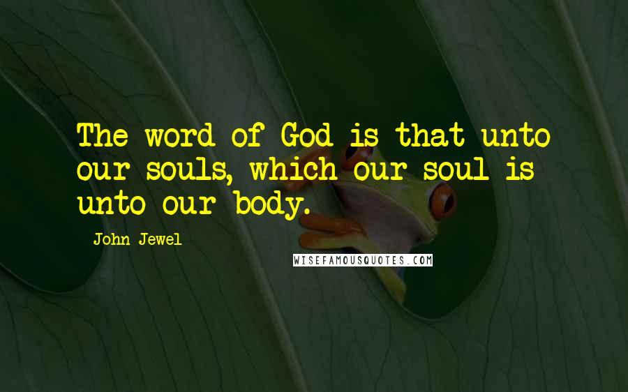 John Jewel quotes: The word of God is that unto our souls, which our soul is unto our body.