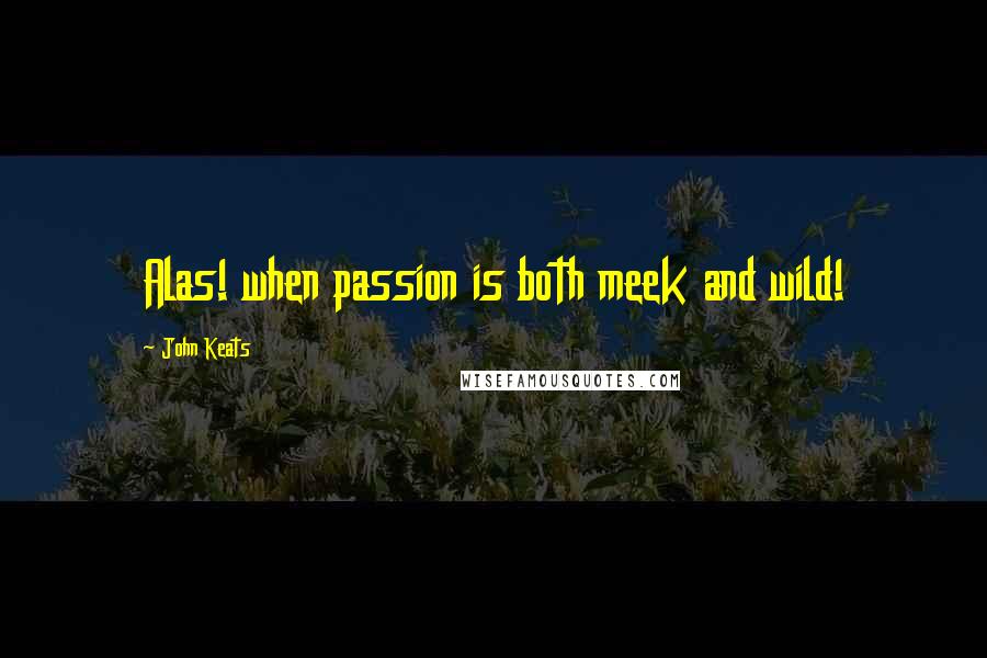 John Keats quotes: Alas! when passion is both meek and wild!
