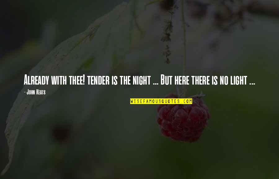 John Keats Quotes By John Keats: Already with thee! tender is the night ...