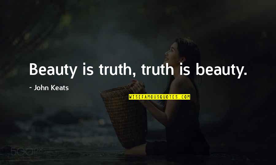 John Keats Quotes By John Keats: Beauty is truth, truth is beauty.