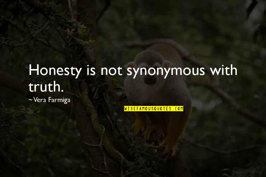 John Larkin Quotes By Vera Farmiga: Honesty is not synonymous with truth.