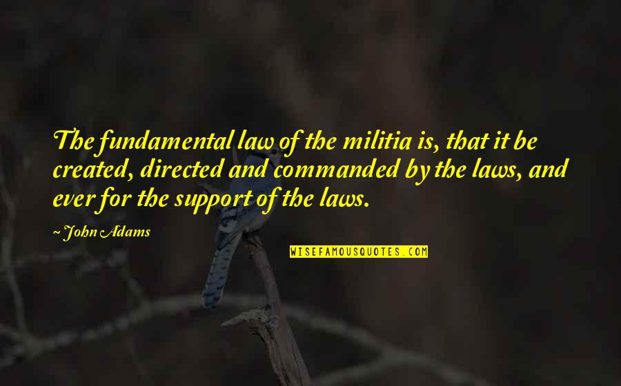 John Laws Quotes By John Adams: The fundamental law of the militia is, that