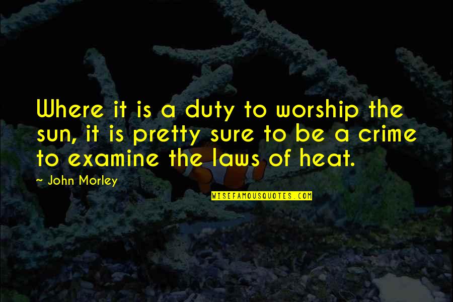 John Laws Quotes By John Morley: Where it is a duty to worship the