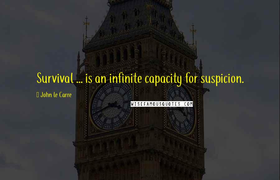 John Le Carre quotes: Survival ... is an infinite capacity for suspicion.