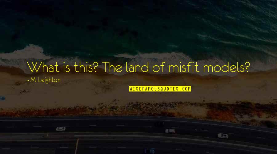 John Legend Feminist Quotes By M. Leighton: What is this? The land of misfit models?