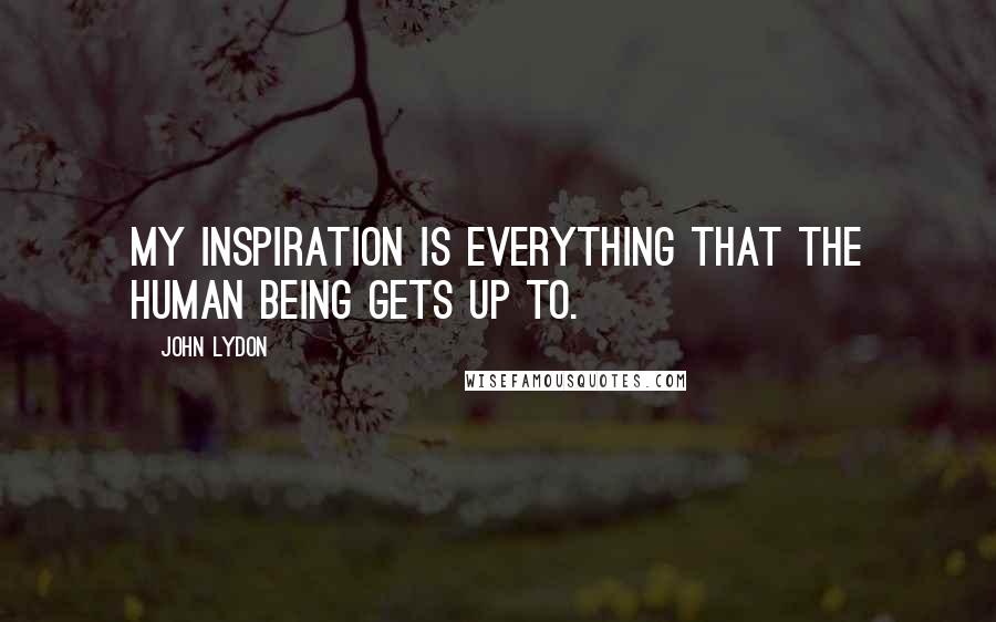 John Lydon quotes: My inspiration is everything that the human being gets up to.