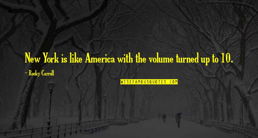 John Mayer Free Fallin Quotes By Rocky Carroll: New York is like America with the volume