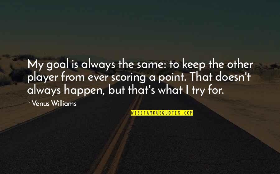 John Mittendorf Quotes By Venus Williams: My goal is always the same: to keep John Mittendorf Quotes By Venus Williams: My goal is always the same: to keep