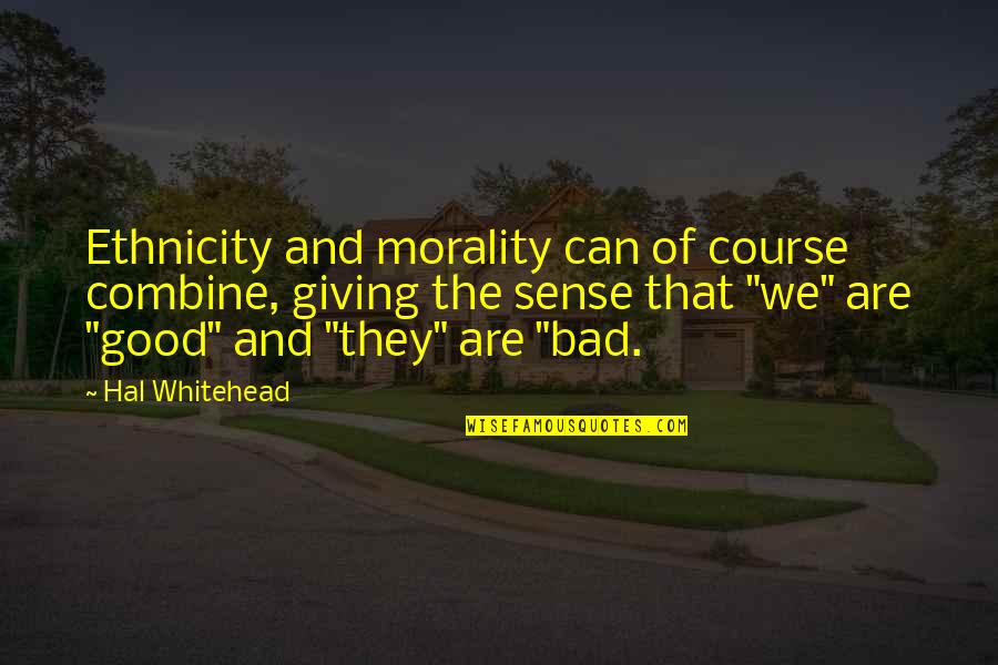 John Momplaisir Quotes By Hal Whitehead: Ethnicity and morality can of course combine, giving John Momplaisir Quotes By Hal Whitehead: Ethnicity and morality can of course combine, giving