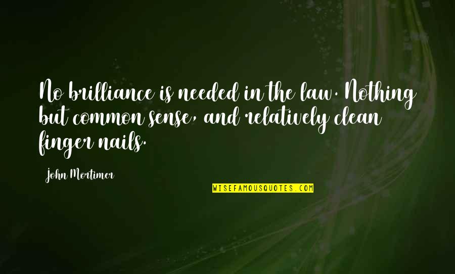 John Mortimer Quotes By John Mortimer: No brilliance is needed in the law. Nothing