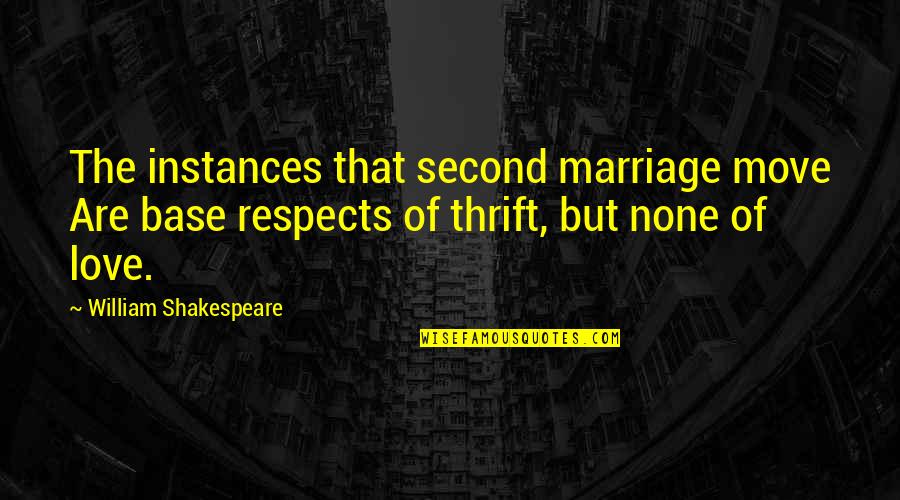 John Motson Famous Quotes By William Shakespeare: The instances that second marriage move Are base