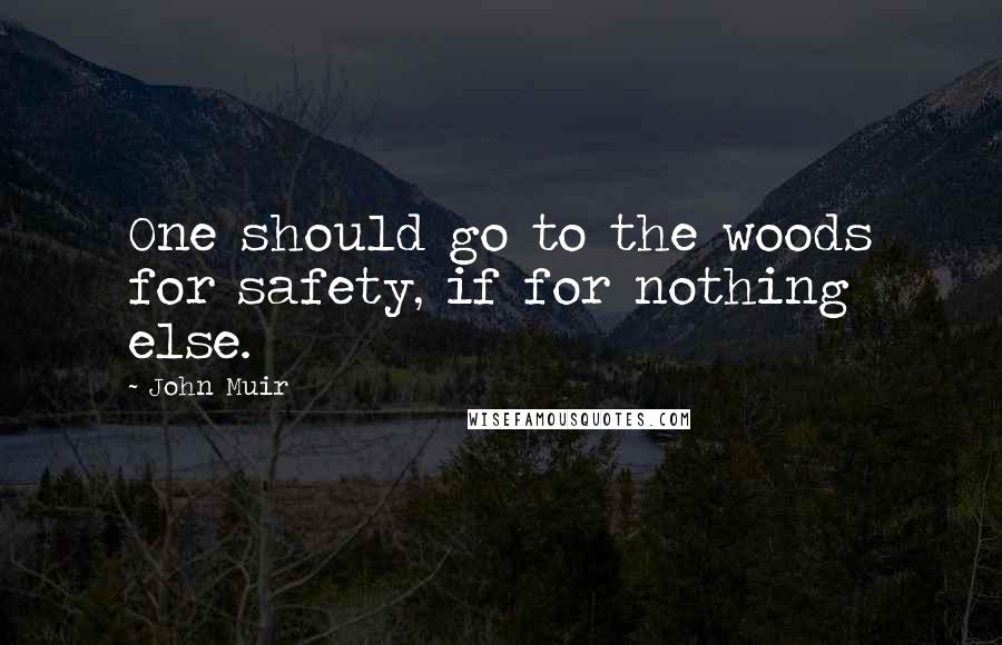 John Muir quotes: One should go to the woods for safety, if for nothing else.