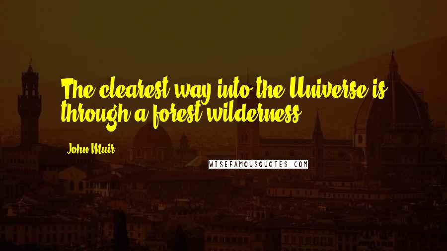 John Muir quotes: The clearest way into the Universe is through a forest wilderness.