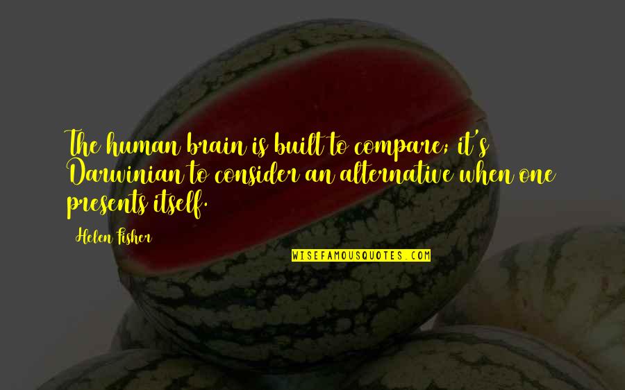 John Muir Woods Quotes By Helen Fisher: The human brain is built to compare; it's