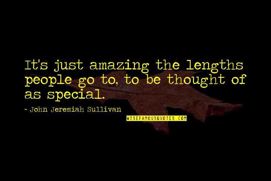 John O Sullivan Quotes By John Jeremiah Sullivan: It's just amazing the lengths people go to, John O Sullivan Quotes By John Jeremiah Sullivan: It's just amazing the lengths people go to,