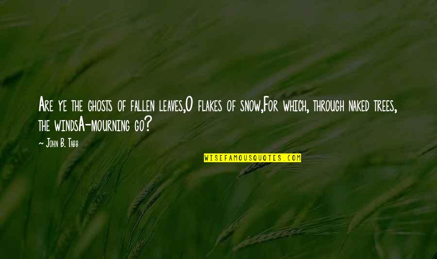 John O'brien Quotes By John B. Tabb: Are ye the ghosts of fallen leaves,O flakes John O'brien Quotes By John B. Tabb: Are ye the ghosts of fallen leaves,O flakes