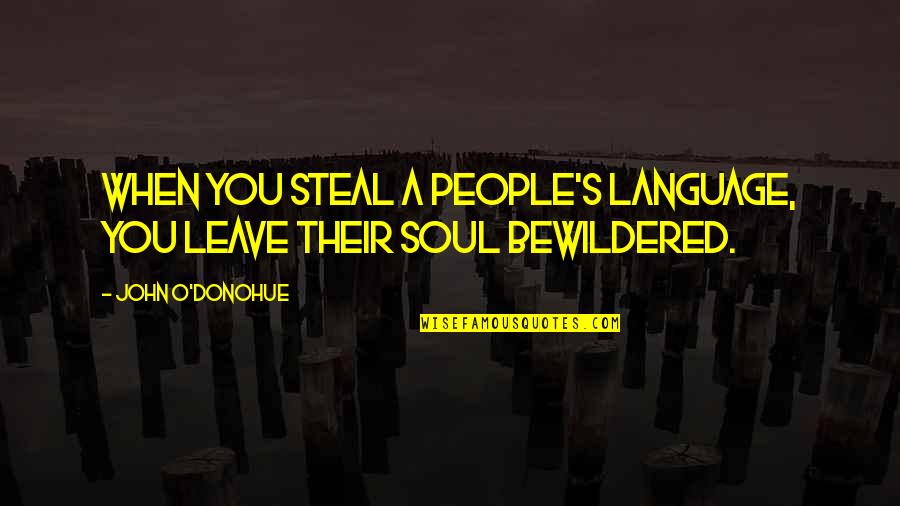 John O'brien Quotes By John O'Donohue: When you steal a people's language, you leave John O'brien Quotes By John O'Donohue: When you steal a people's language, you leave
